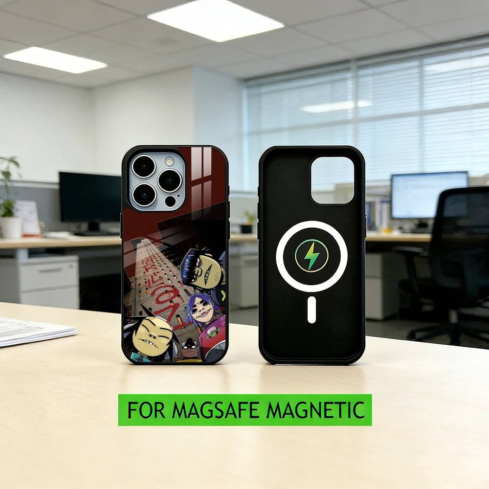 Gorillaz Music Band Phone Case For iPhone17,16,15,14,13,12,11 Plus,Pro Magnetic with Magsafe Wireless Charging iPhone12PRO