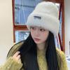 Wool Hats for Autumn and Winter Women's Versatile Knitted Headbands Show Face Small Warm Plush Cold Hat Big Head Circumference Piles of Hats