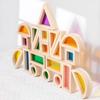 Children's Wooden & Acrylic Translucent Rainbow Building Blocks - Creative Educational Toys for Early Learning