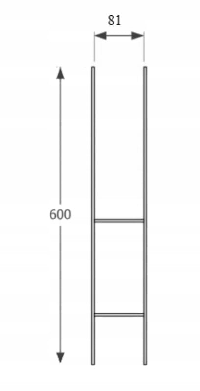 Column base, H-type bracket, steel, 80x600mm