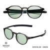 Sunglasses DAILY USE Crown Panto CRYSTAL ONE [SOLAIZ] Men's Women's SLD-004 BK/GREEN