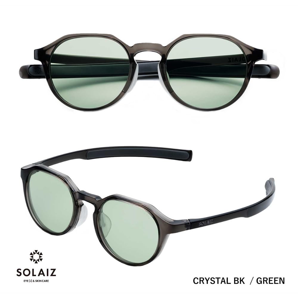 Sunglasses DAILY USE Crown Panto CRYSTAL ONE [SOLAIZ] Men's Women's SLD-004 BK/GREEN