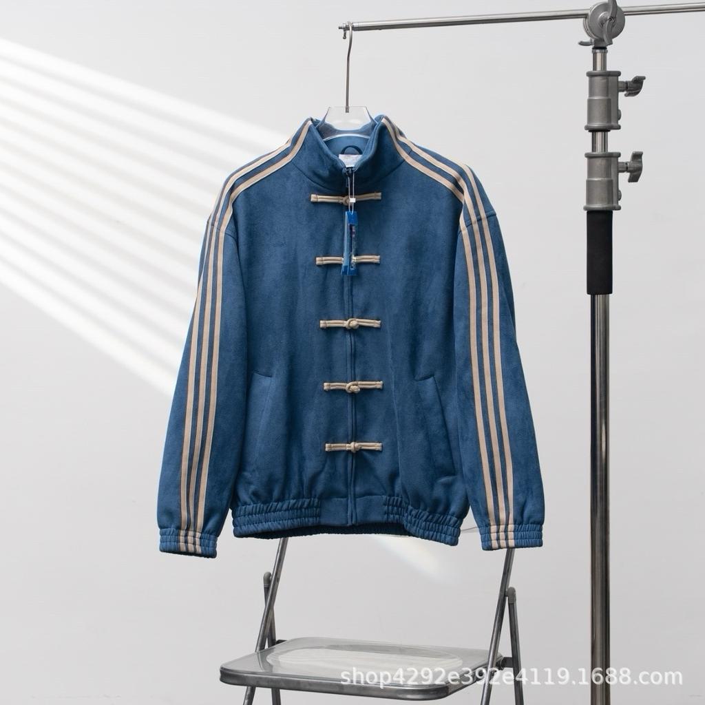 New Sports Loose Zipper Striped Long-sleeved Jacket for Men and Women