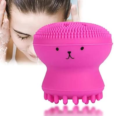 Spazzola per la pulizia del viso esfoliante alla moda, in silicone, a forma di medusa, spazzole per la pulizia del viso manuali, strumenti per la cura della pelle e massaggio del viso