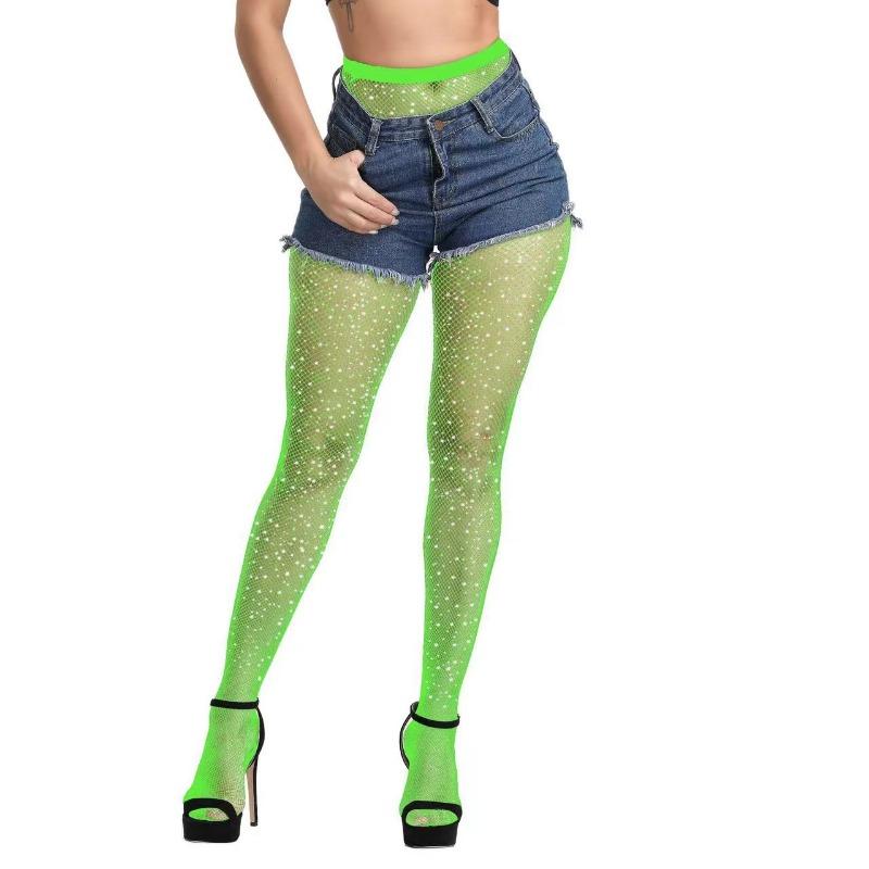 Neonové Sexy Síťované Punčocháče Dámské Punčochy Párty Klubové Oblečení Punčochové Kalhoty Dámské Zelené Karnevalové Síťované Punčochy Dámské Punčochy