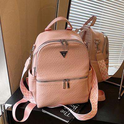 Small Niche Backpack for Women, Fashionable and Versatile, Large Capacity Women's PU Backpack, Solid Color Commuting Bag, Daily Use