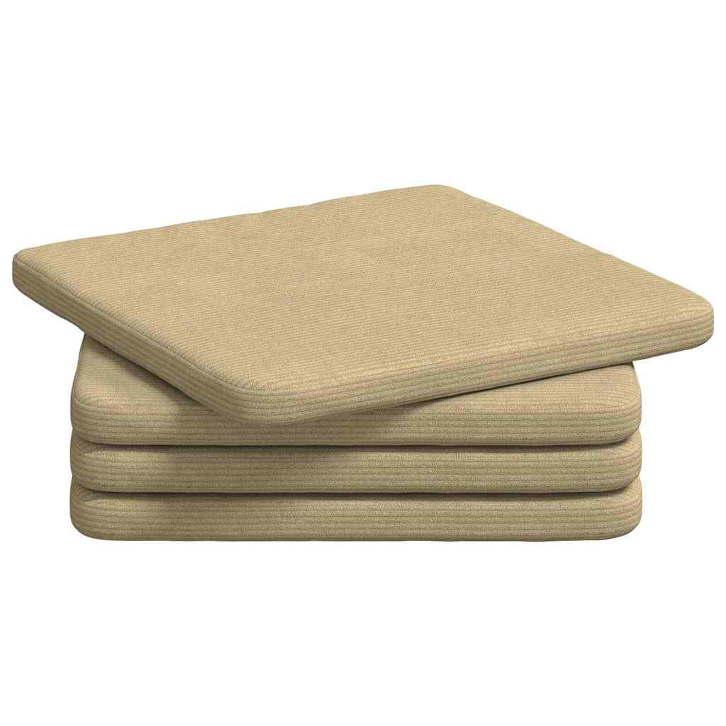 Seat Cushions 4 Pcs Gray Green 40 X 40 X 3 Cm Cord Fabric