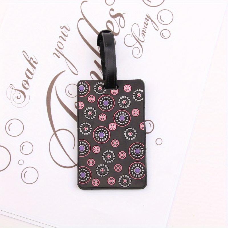 Puzzle Striped Printed Luggage Tag PVC Soft Silicone Card Holder Cartoon Boarding Pass Aircraft Luggage Tags Suitcase Label