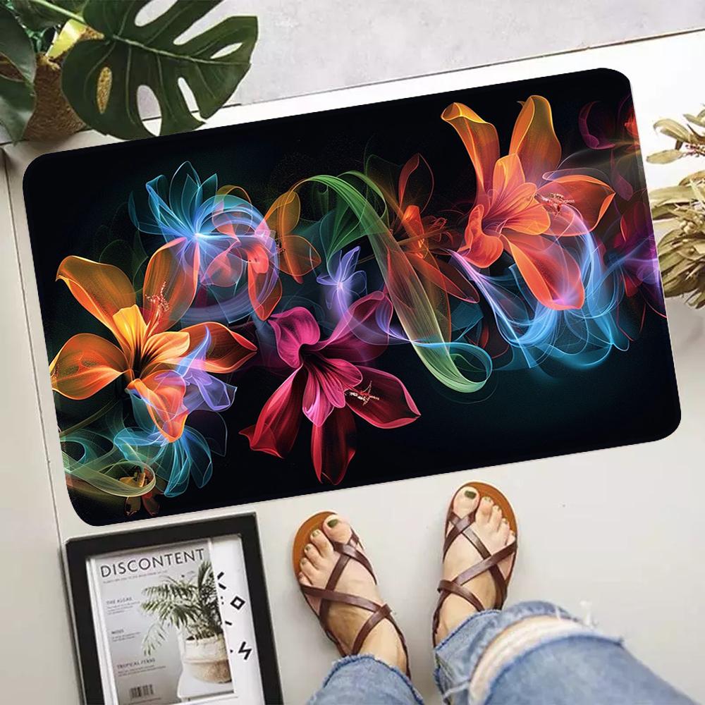 Enchanting Flowers Door Mat with Suitable for Soft In Bedrooms Living Rooms Garden Entrances Room Decor Indoor and Outdoor Use