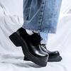 Herren- und Damen-Nischen-Derbyschuhe, Plateau, trendige Pendler-Schuhe mit großem Kopf, Werkzeugschuhe, britisches Stil-Höhenleder, 9511-R
