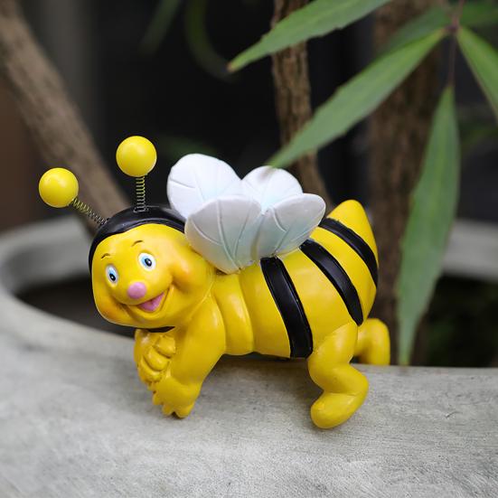 2 ks včelí květináč ozdoba závěsná socha včely pryskyřice kreslená figurka včely medonosné pro hrnkové rostliny květináč okraj dekorace
