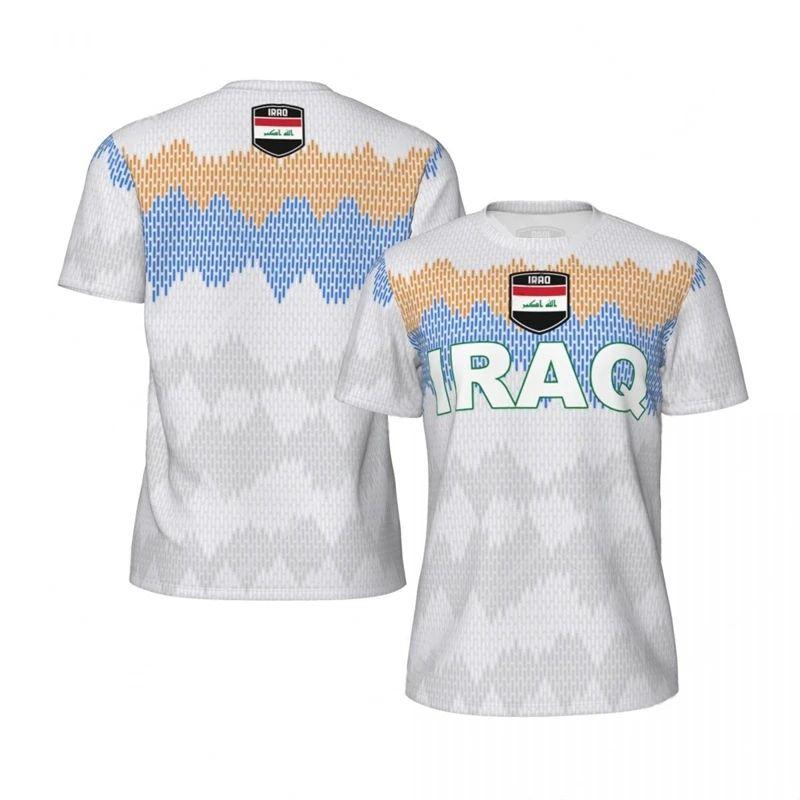 2026 Summer IRAQ Flag 3D Print Sport Quick Dry Breathable Men T-shirt Outdoor Football Jersey Loose Fashion Short Sleeve Top