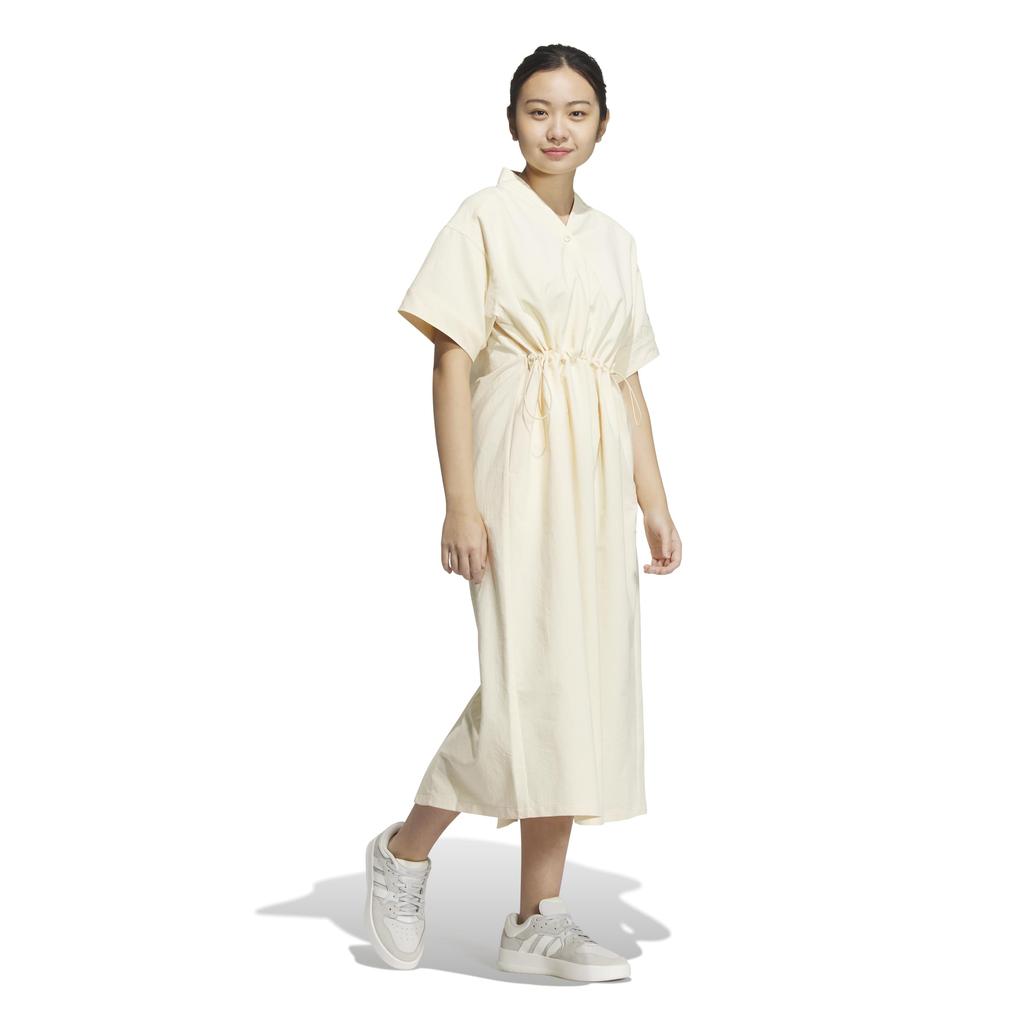 Adidas Lux AD Woven Short Sleeve OP Dress KQD75 Warm Vanilla Women's (JN9987)