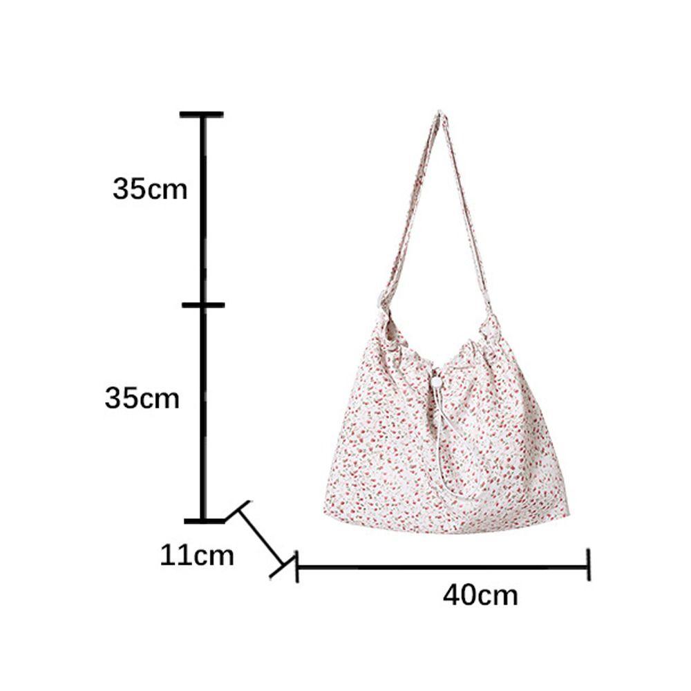 Fashion Flower Floral Canvas Shoulder Bag Large Capacity Handbag Simple Casual Shopper Tote Bags Crossbody Bag