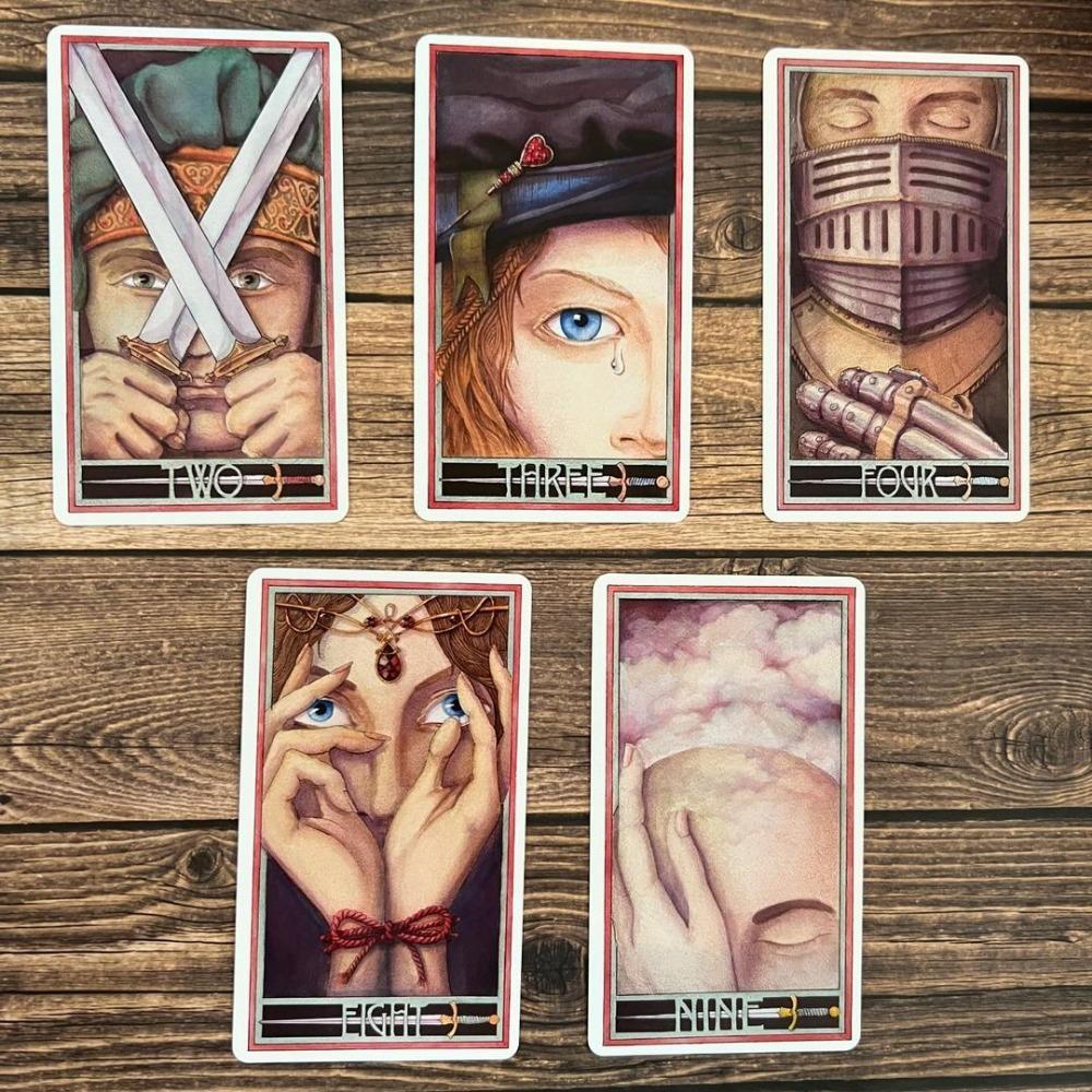 Erenberg Tarot Deck 12*7cm in Rigid Box, Intimate Close-Up Illustrations - Standard Tarot Cards Double-embossed Cardstock