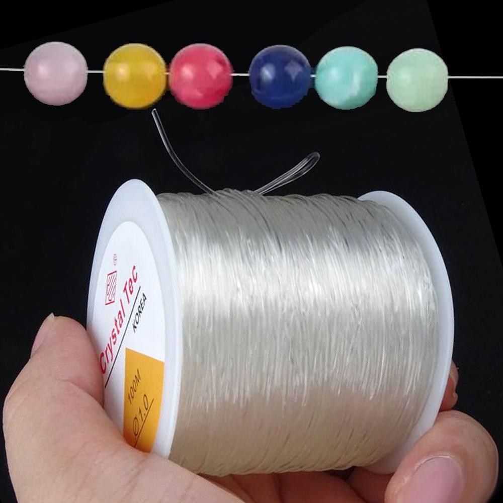 

100m Strong Elastic Crystal Beading Thread Cord Jewelry Making Necklace Bracelet DIY Beads Transparent String Stretchable Thread 0.5mm белый
