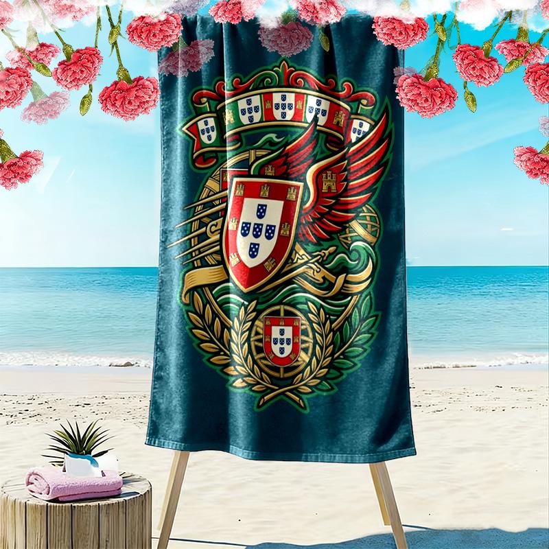 Telo mare Emblema del Patrimonio Portoghese Campeggio all'aperto Portatile per viaggi Asciugamano per piscina all'aperto Asciugamano da bagno assorbente telo mare da nuoto
