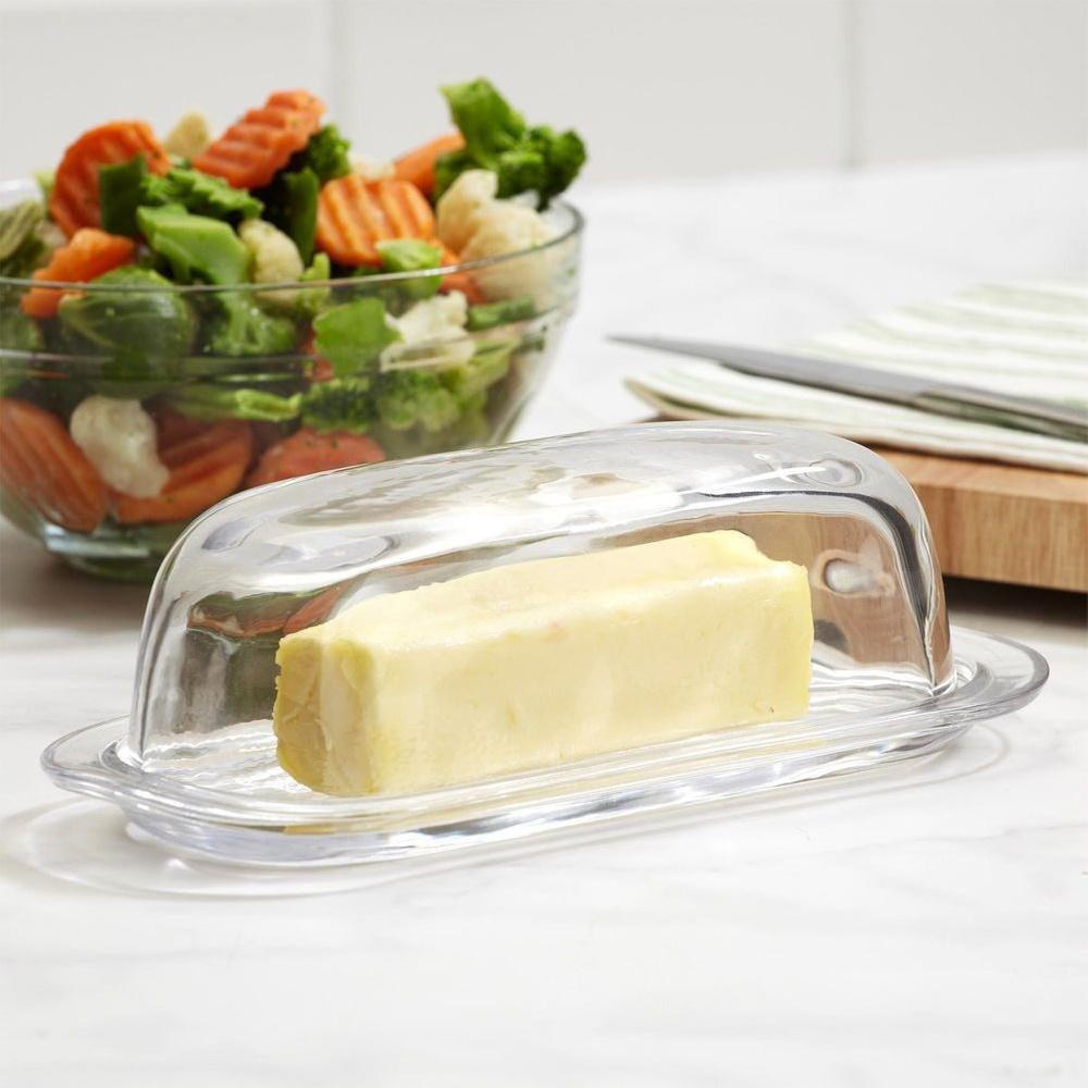 Glass butter dish