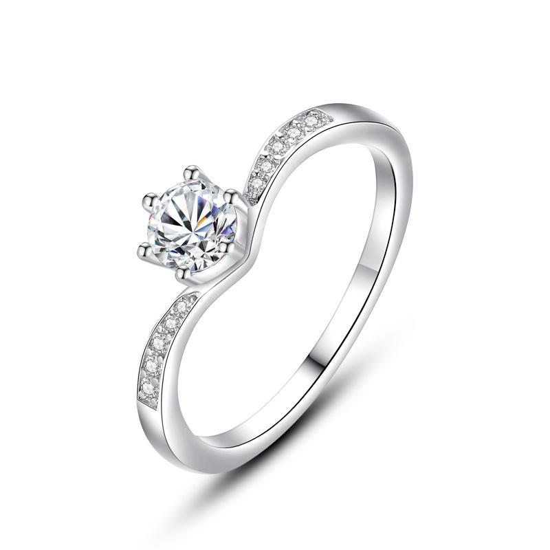 Ada Jewelry Anel De Prata 925 Sterling Silver Rhodium-Plated Cubic Zirconia Wedding Rings for Women 5