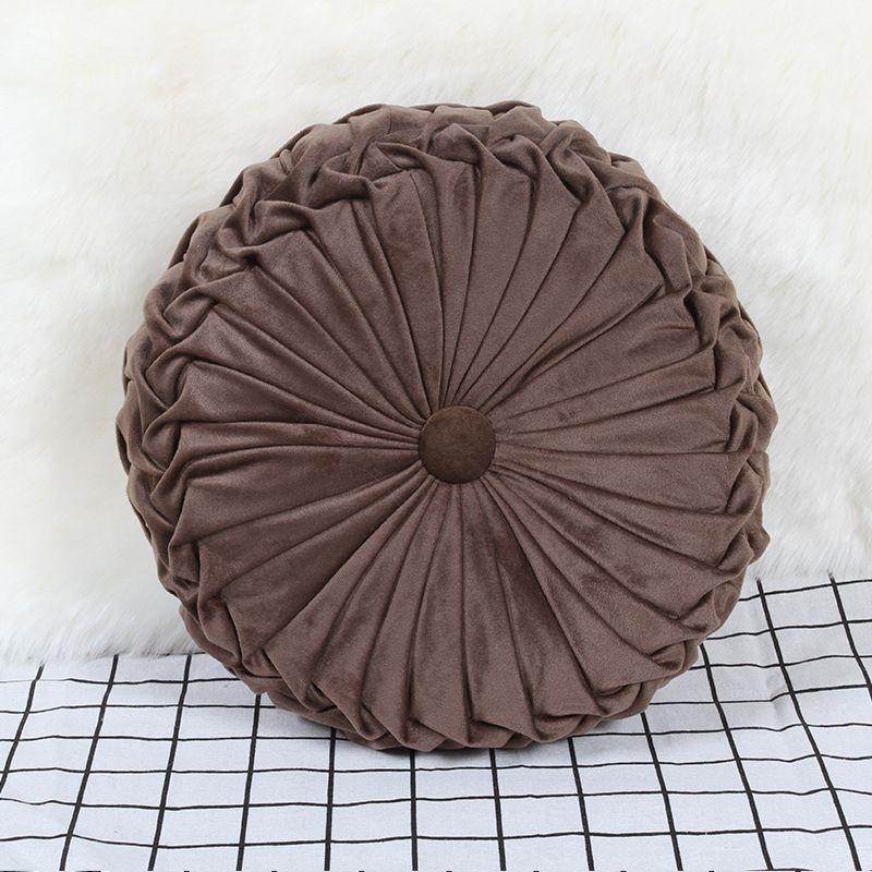 Luxurious Plush Pleated Round Pumpkin Pillow Soft Touch Couch Cushion Floor Decor