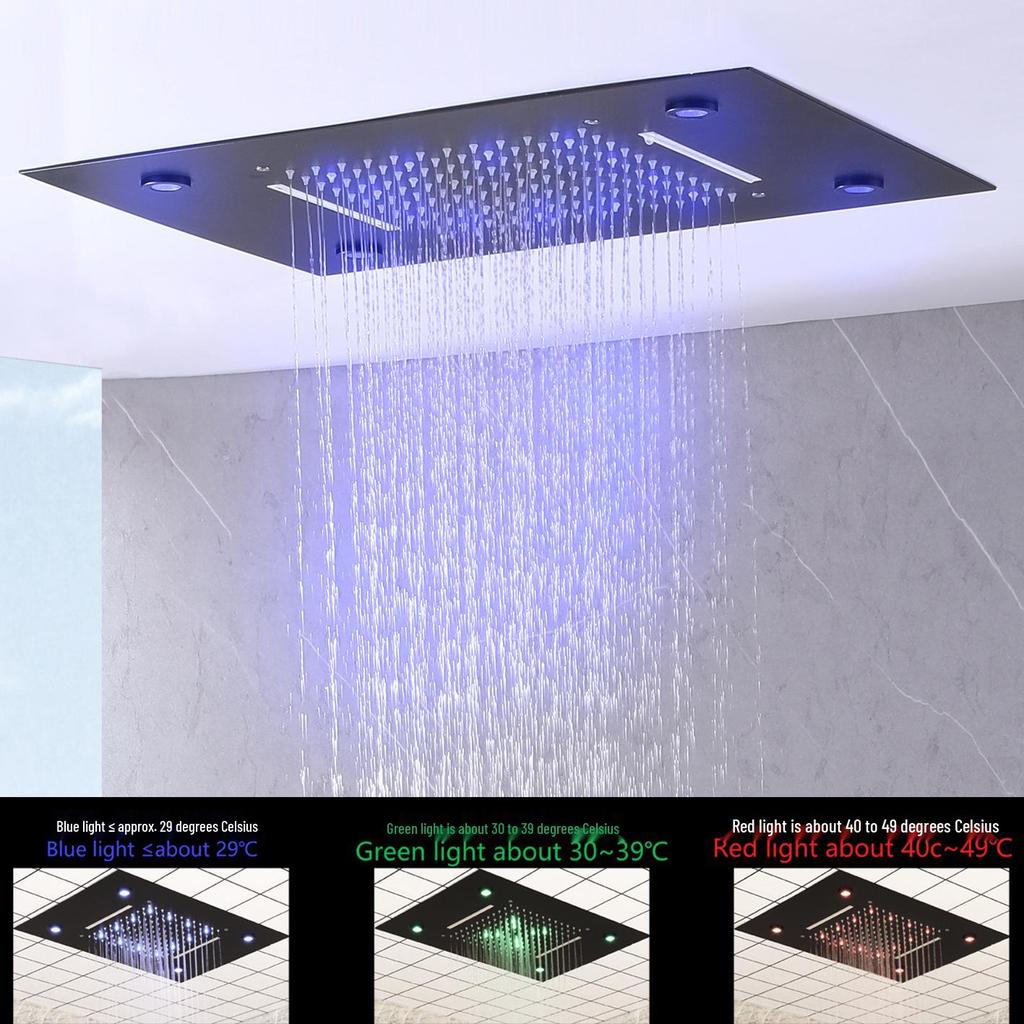 Wall-Mounted Thermostatic LED Shower Set with Digital Display and All-Copper Fixtures