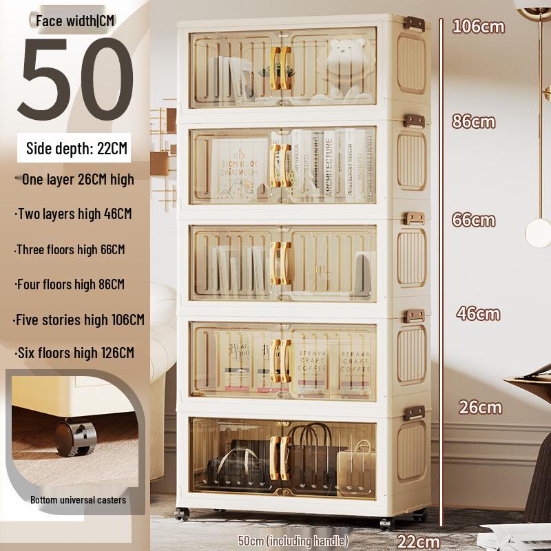 Folding Multi-Layer Plastic Storage & Wardrobe Cabinet for Kids and Households