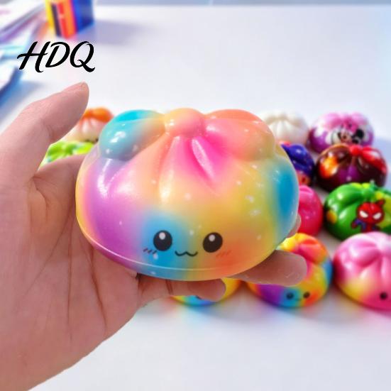 Sensory Fidget Toys for Kids Colorful Bun Squeeze Toy Soft Cute Christmas Stocking Stuffers Children Stress Relief Toy Adults Anxiety Reducer Travel