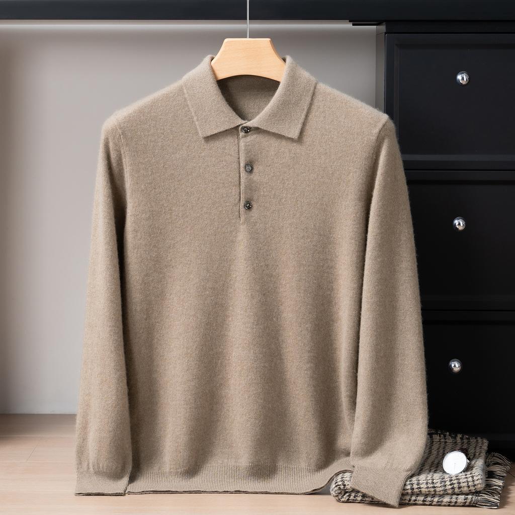 New Albas Small Cashmere POLO Shirt Pure Cashmere Lapel Sweater Knitted Sweater