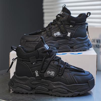 Hohe Winter-Neue Nische Original Sport und Freizeit Studenten Dicksohlige Höherlegende Leder Papa Schuhe