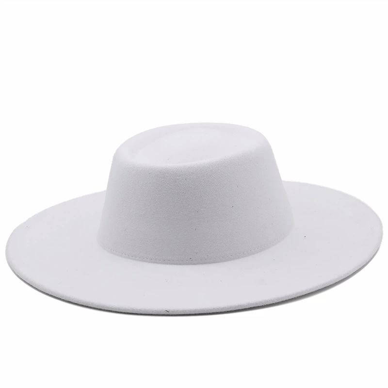 Women's Autumn/Winter Wool Felt Fedora - Large Brim Jazz Hat in French Hepburn Style