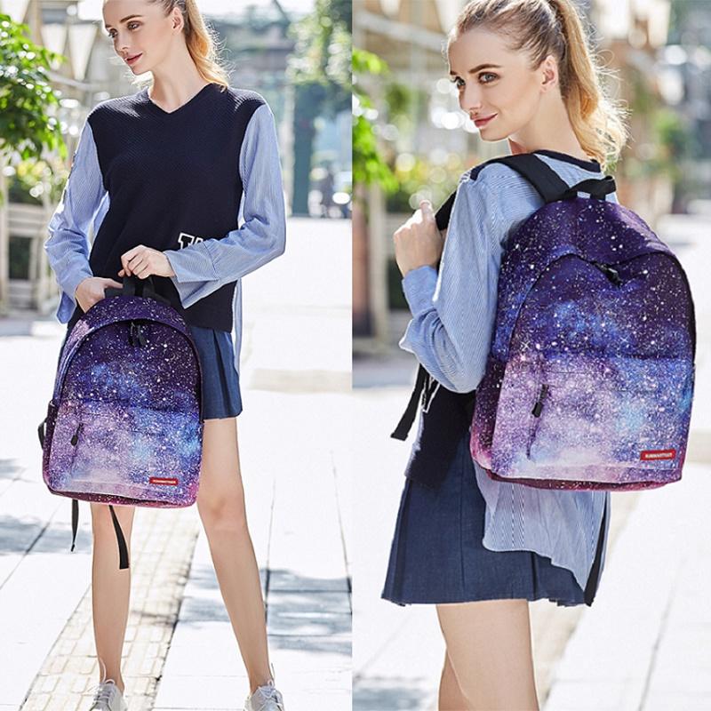 Stylish And Spacious Women Girl Galaxy Starry Backpack For School And Travel