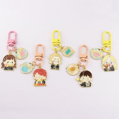 5PCS Couple Keychain Magic Love Potion Business School Hermione Ron Alloy Pendant Creative Gift