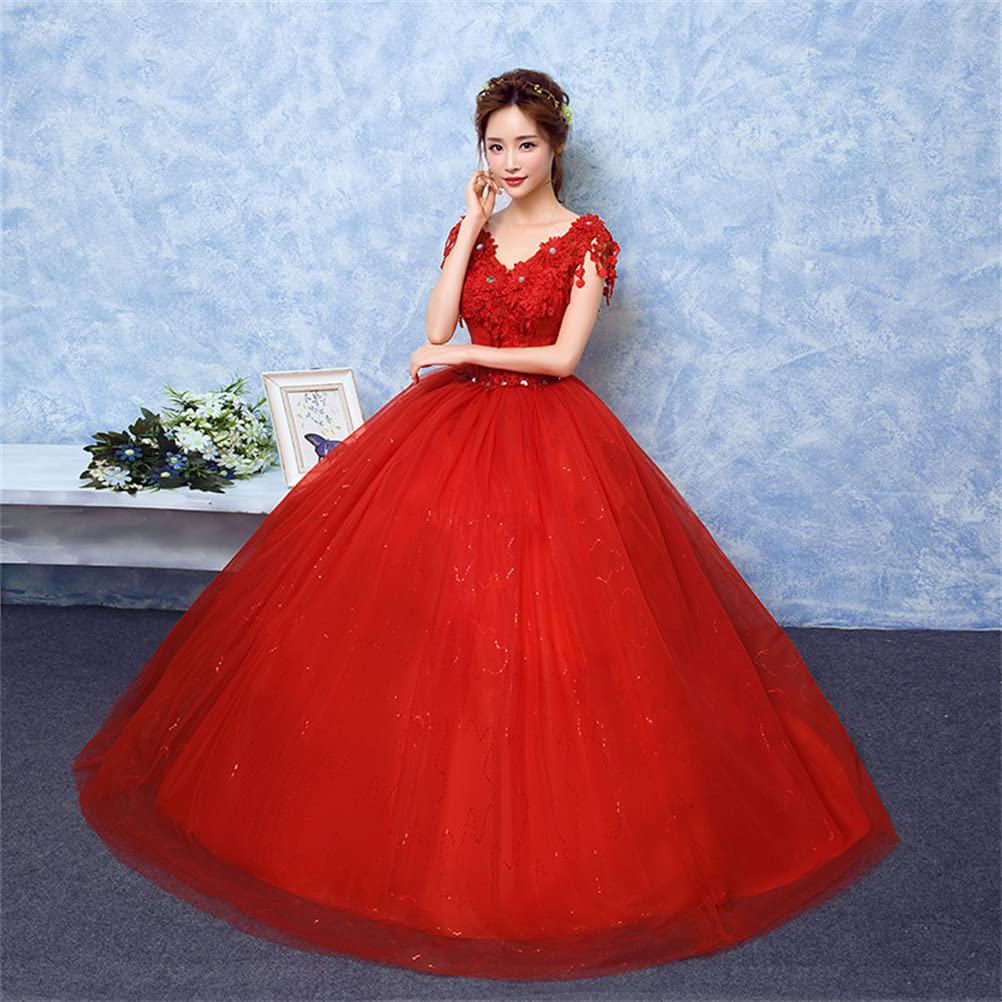 JINZUOMA Wedding Bridal Embroidered Formal Long Elegant Formal Dress with Floral Perfect for and Parties Size Women's Dress, One-Piece Dress, Dress,