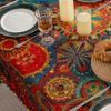 Decorative Waterproof Color Printed Tablecloth Scratch Resistant Anti-fouling Table Linen with Tassel Table Runner Dining Table