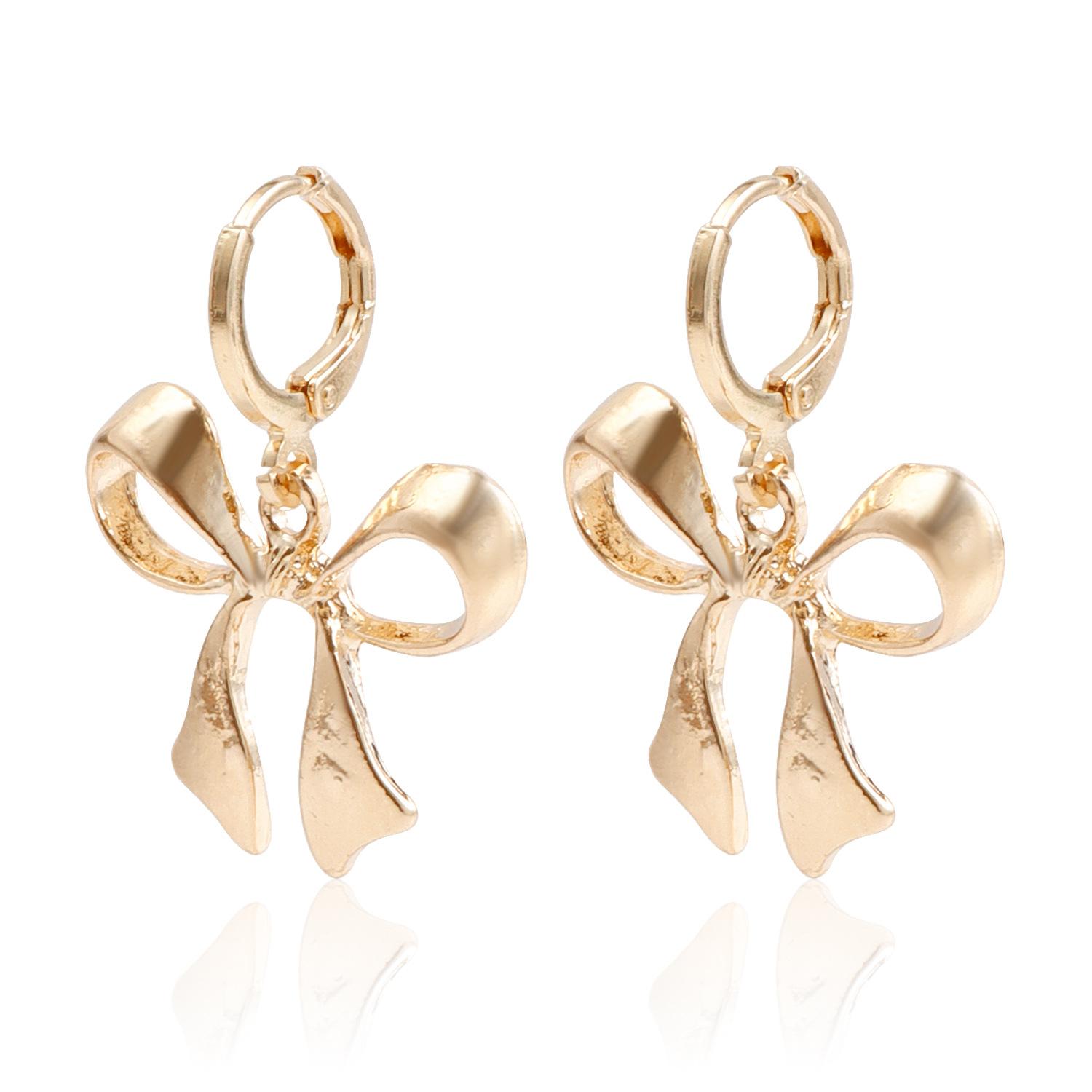 Hot-selling geometric bow metal earrings, new versatile high-end earrings