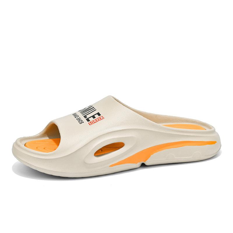 

One-word slippers men s 2025 summer new outer wear thick-soled men s outdoor home stepping on shit soft-bottomed sports sandals 46