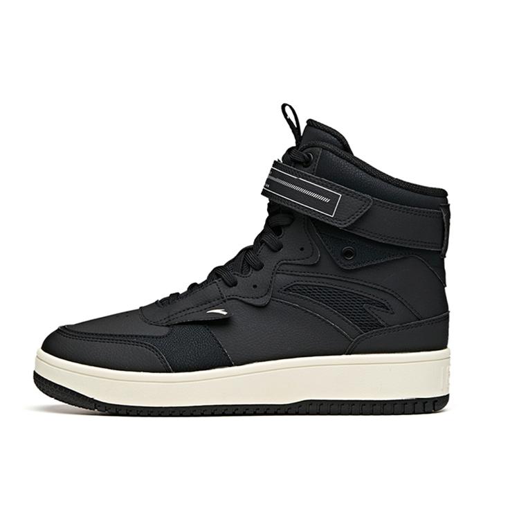 

Anta Textile, Synthetic Leather Slip Resistant, Abrasion Resistant, Lightweight High top Skateboard Shoes Men s Black 912048010-3 40