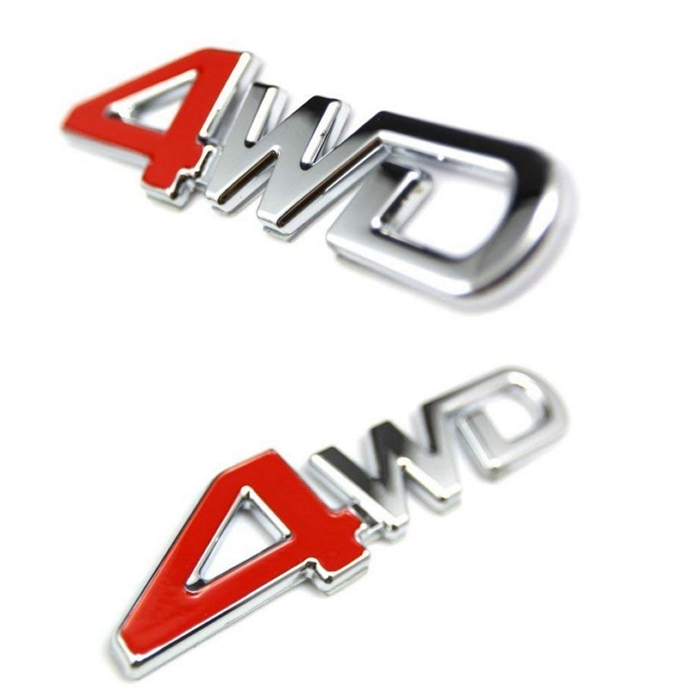 CarOver CO-4WD [3D Metal] Universal 4WD Sticker, For Cars, 3D, Cool, Letters, English, Logo, Bike, Stylish, Decal, Sports, Racing
