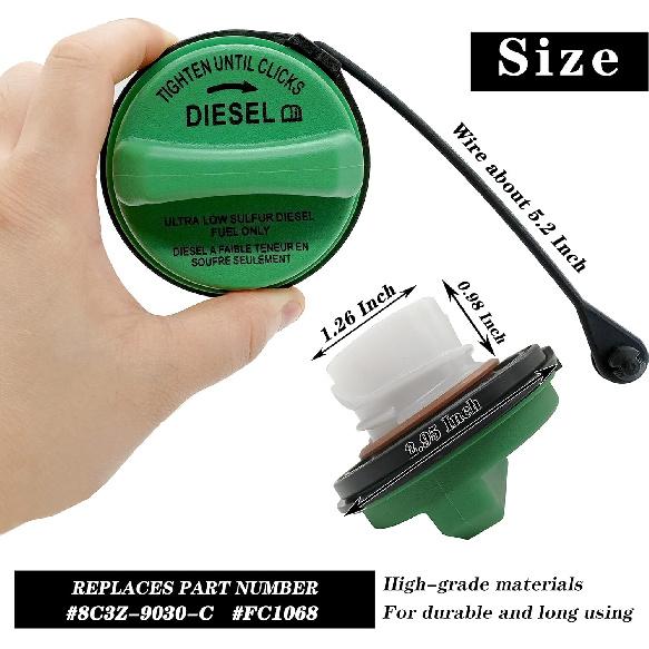 Rldym FC1068 8C3Z-9030-C Gas Cap Fuel Cap For 2008- Ford F250 F350 F450 F550 Super Duty 6.4L 6.7L Diesel Fuel Cap
