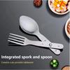 2-In-1 Utility Folding Spork, Spoon & Fork, Camping Utensil Fit For Hiking, Camping Or Backpacking Premium Grade Auto Interior Accessory