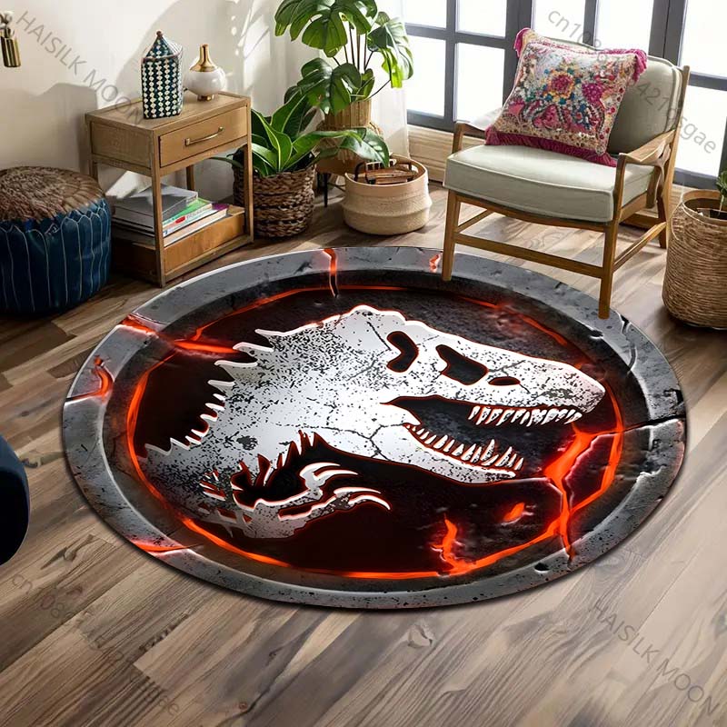 1PC Cute Capybaras Cartoon Print Round Carpet Floor Mat Suitable for Children's Bedroom Decor Living Room Round Rugs for Gifts