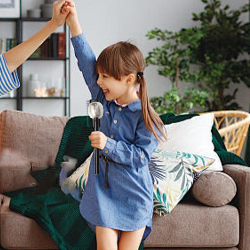 Glittered Microphone Prop Fake Party Microphone Prop For Children Shiny Appearance Pretend Star Toy For Birthday Party