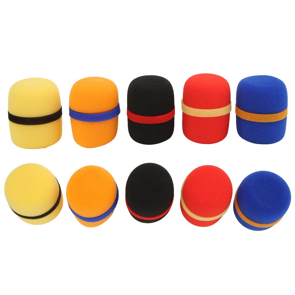 10Pcs Microphone Cover Thick Soft Sponge Dustproof Various Colors Good Elasticity Microphone Windscreen Foam Cover