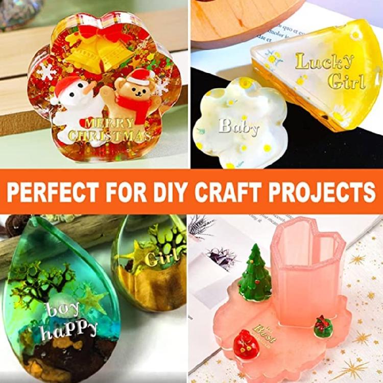 Coppers Gold Color 1.5cm Alphabets Number Stickers Mini-Glitter Letter Stickers umbers UV Epoxy Resin Fillings
