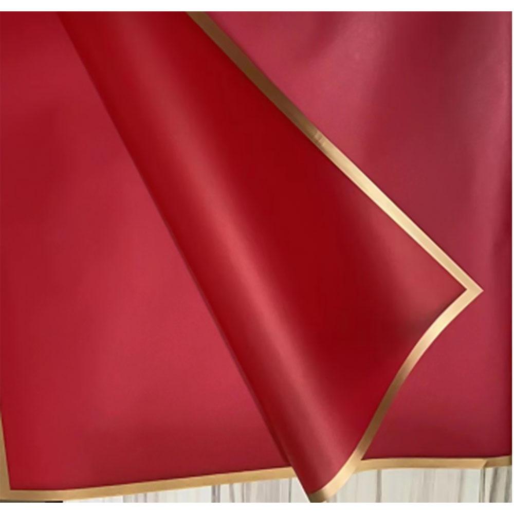 10 Sheet Gold Edge Floral Wrapping Paper Waterproof Bouquet Wrap Florist Supplies Fresh Flower Packaging Papers DIY For Gift Box