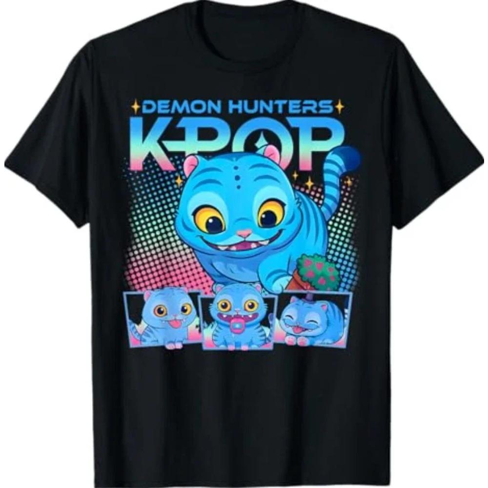 Anime KPop Demon Hunters T-shirt Summer 3D HUNTR/X Print Boys Girls Cartoon Top Summer Unisex Streetwear Clothing