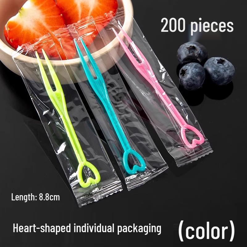 Individually Wrapped Disposable Transparent Plastic Fruit and Cake Forks - Elegant Skewers and Picks