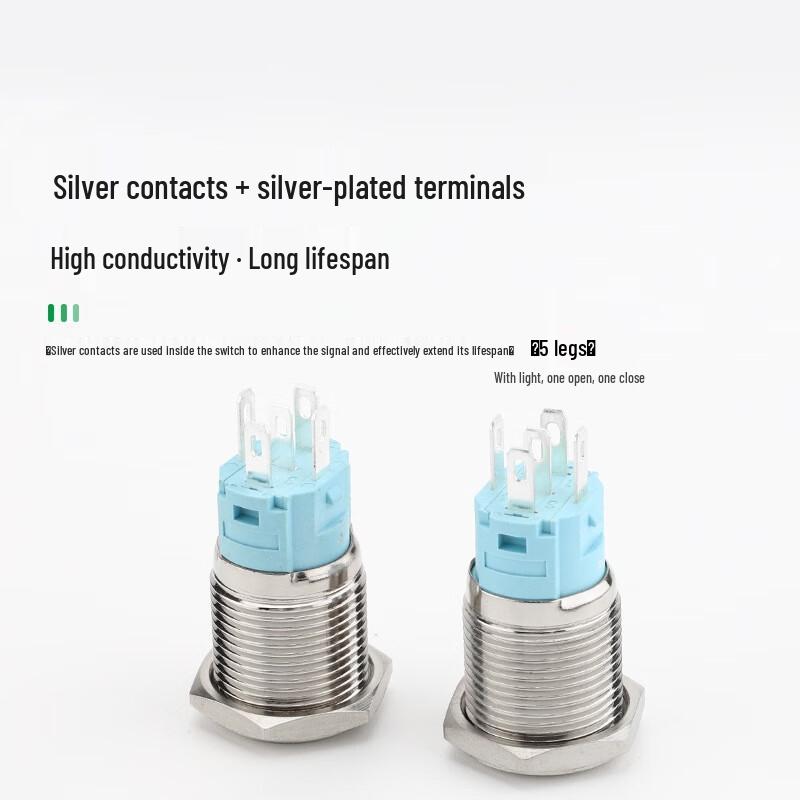 

Zhuochi 16mm Metal Push Button Switch with Indicator Light CN plug (adapter included)