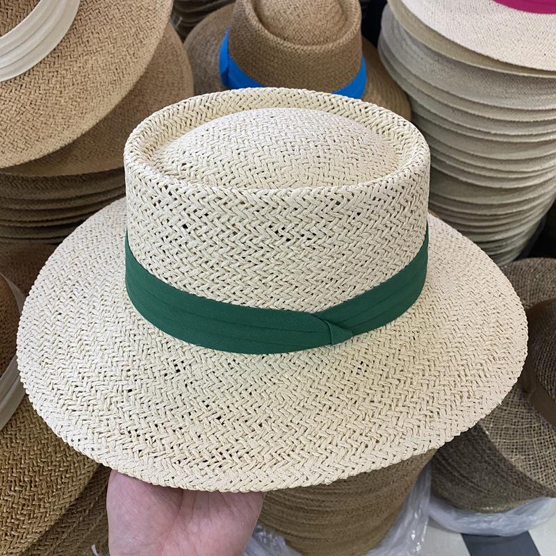 Spring Summer Breathable Straw Hats For Women Fashion Casual Fedora Hat Outdoor Concave Top Travel Hats Panama Beach Sun Hat