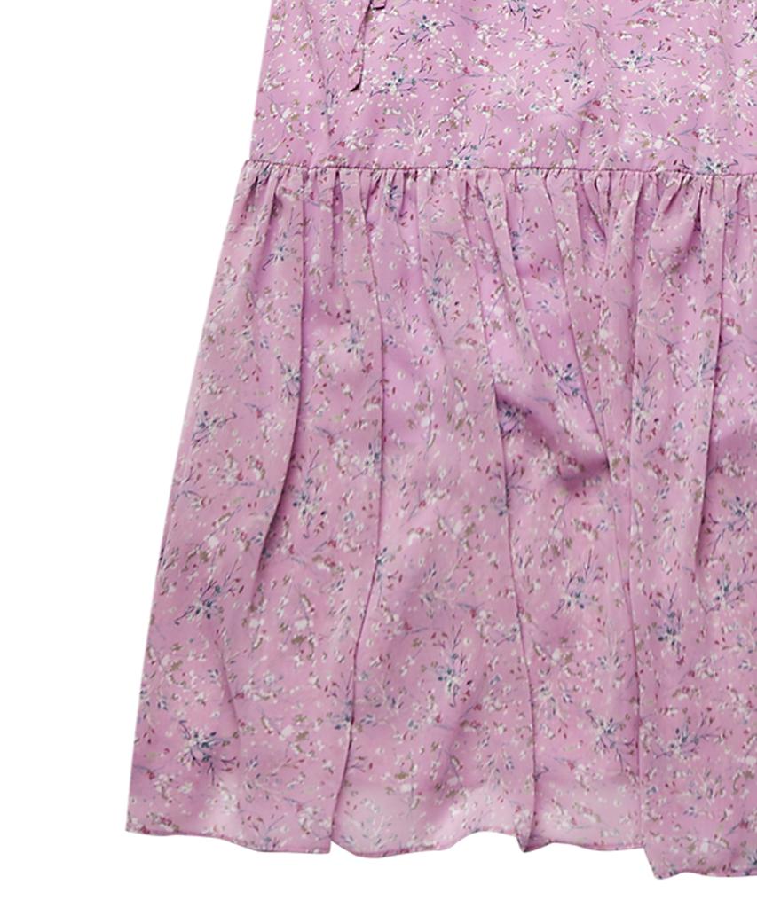 Weibeugeon Jacquard Chiffon Flower Long Dress Purple